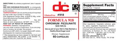 Photo of the DC Formula 918 label