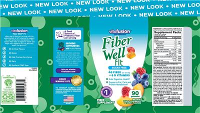 Photo of the vitafusion Fiber Well Fit label