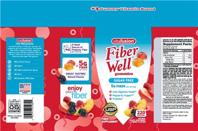 Photo of the vitafusion Fiber Well Sugar Free Gummies 5 G label