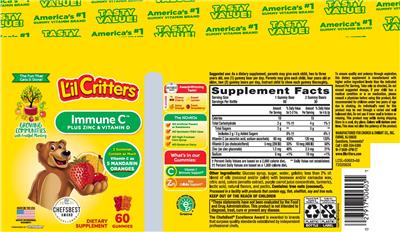 Photo of the L'il Critters Immune C plus Zinc & Vitamin D label