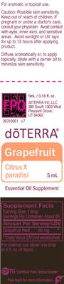 Photo of the doTERRA Grapefruit label