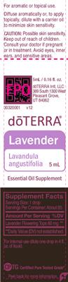 Photo of the doTERRA Lavender label