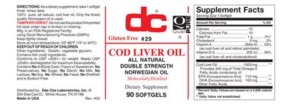 Photo of the DC Cod Liver Oil label