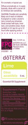 Photo of the doTERRA Lime label