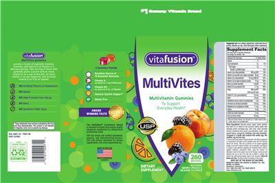 Photo of the vitafusion MultiVites label