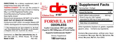 Photo of the DC Formula 197 label