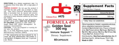 Photo of the DC Formula 475 label