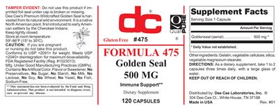 Photo of the DC Formula 475 label