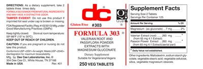 Photo of the DC Formula 303 label