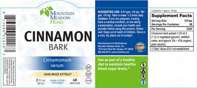 Photo of the Mountain Meadow Herbs Cinnamon Bark label