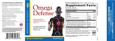 Photo of the Whitaker Nutrition Omega Defense label