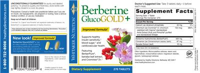 Photo of the Whitaker Nutrition Berberine GlucoGOLD + label