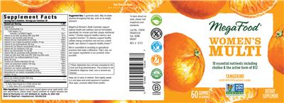 Photo of the MegaFood Women's Multi Tangerine label