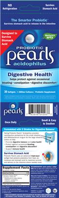 Photo of the Nature's Way Probiotic Pearls Acidophilus label