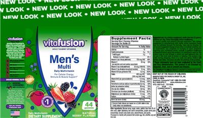 Photo of the vitafusion Men's Multi Natural Berry Flavors label