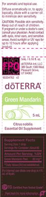 Photo of the doTERRA Green Mandarin label