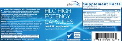 Label of HLC High Potency Capsules