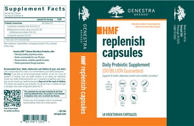 Label of HMF Replenish Capsules