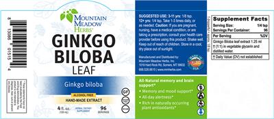Photo of the Mountain Meadow Herbs Ginkgo Biloba Leaf label