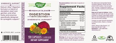 Photo of the Nature's Way Digestion with Enzymes label