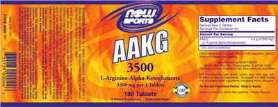 Photo of the NOW Sports AAKG 3500 label