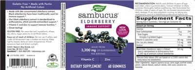Photo of the Nature's Way Sambucus Gummies label