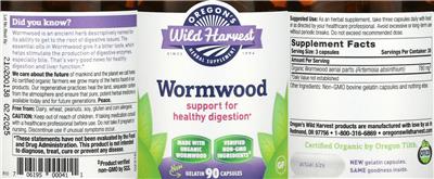Photo of the Oregon's Wild Harvest Wormwood label