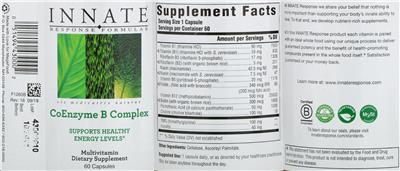 Photo of the Innate Response Formulas Coenzyme B Complex label