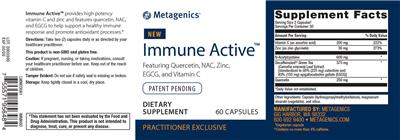 Photo of the Metagenics Immune Active label