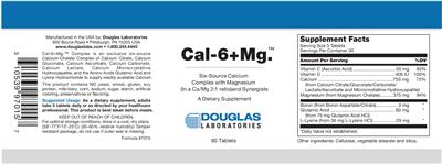 Photo of the Douglas Laboratories Cal-6+Mg. label