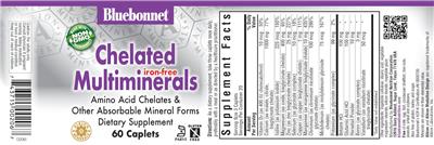 Photo of the Bluebonnet Chelated Multiminerals label