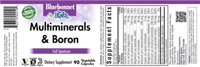 Photo of the Bluebonnet Multiminerals & Boron label
