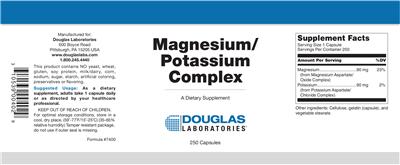 Photo of the Douglas Laboratories Magnesium/Potassium Complex label