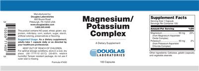 Photo of the Douglas Laboratories Magnesium/Potassium Complex label