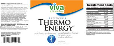 Product label for Thermo Energy