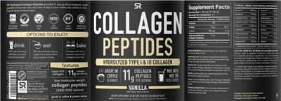 Product label for Hydrolyzed Collagen Peptides Vanilla