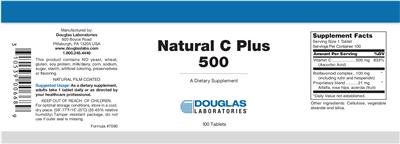 Photo of the Douglas Laboratories Natural C Plus 500 label