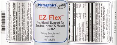 Photo of the Metagenics EZ Flex label