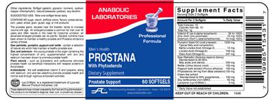Photo of the Anabolic Laboratories Prostana label