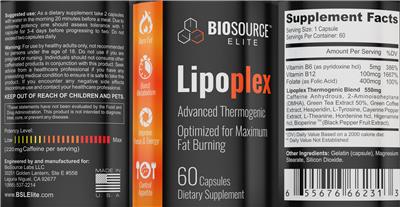 Photo of the BioSource Elite Lipoplex label