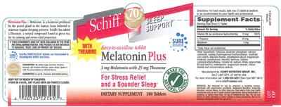 Photo of the Schiff Melatonin Plus label