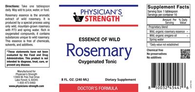 Photo of the Physician's Strength Essence of Wild Rosemary label
