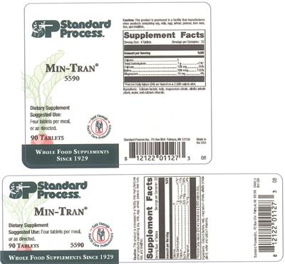 Photo of the SP Standard Process Min-Tran label