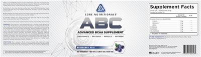 Photo of the Core Nutritionals ABC Blueberry Acai label