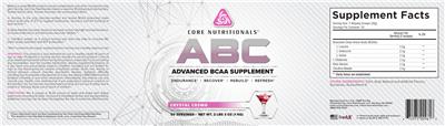 Photo of the Core Nutritionals ABC Crystal Cosmo label