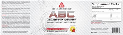 Photo of the Core Nutritionals ABC White Pineapple Strawberry label