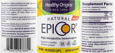 Photo of the Healthy Origins EpiCor 500 mg label