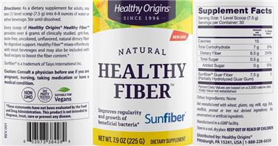 Photo of the Healthy Origins Healthy Fiber label