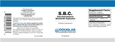 Photo of the Douglas Laboratories S.B.C. Saccharomyces Boulardii Capsules label