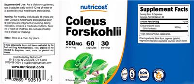 Coleus Forskohlii 500 mg